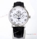 Swiss Blancpain Perpetual Calendar 6659 Watch White Moon Dial 42mm for Men